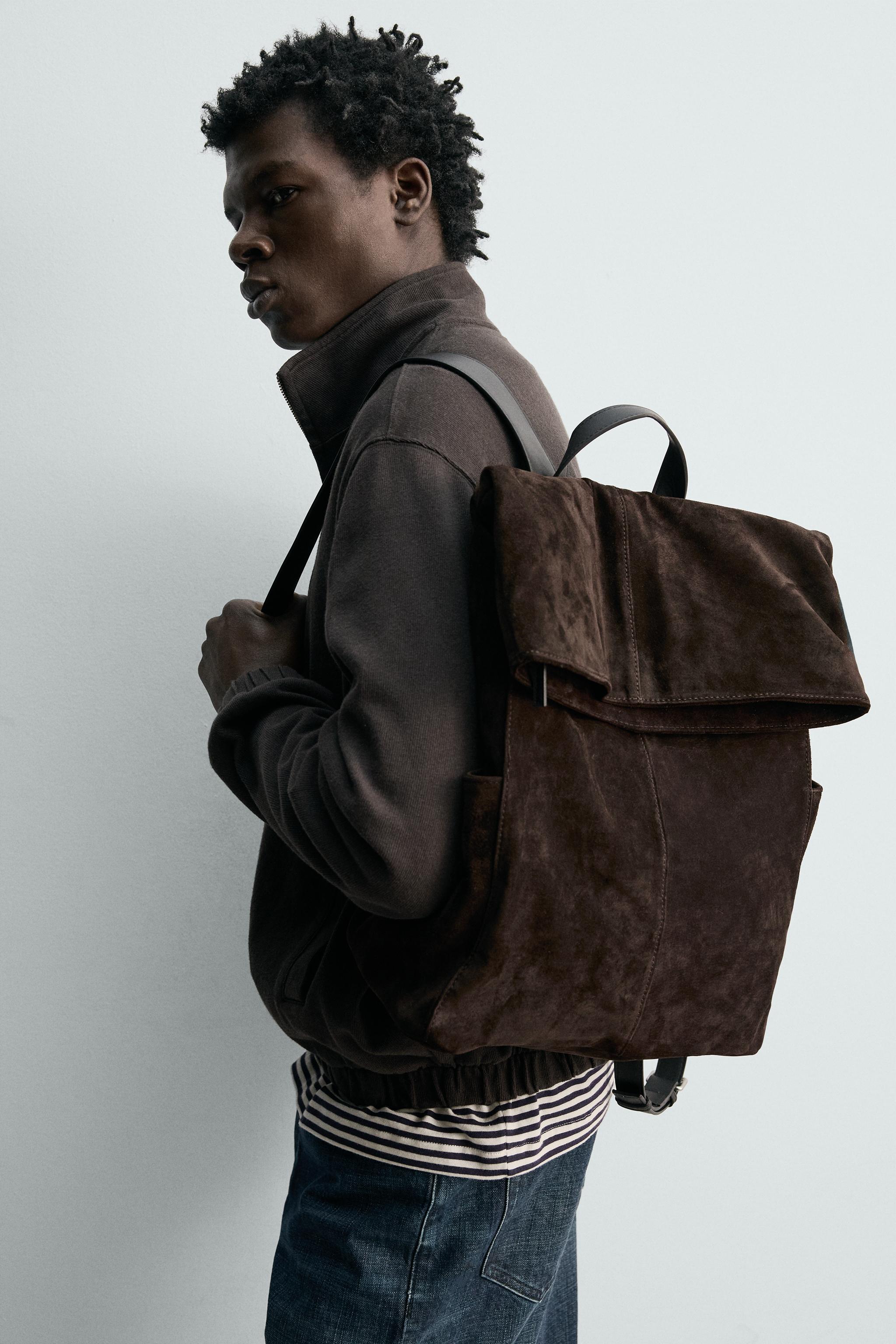 SAC À DOS EN CUIR À RABAT